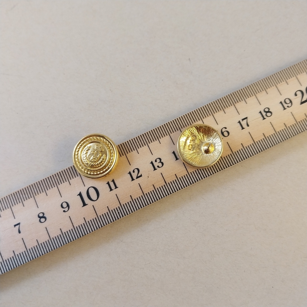 Liz Claiborne Gold Button Earrings - Picture 6 of 10